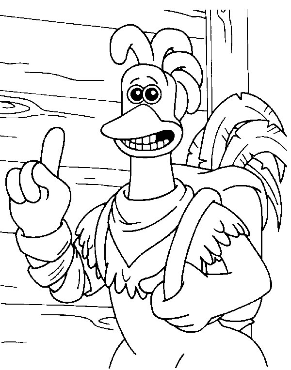 Plansa de colorat cu Chicken run 3 23